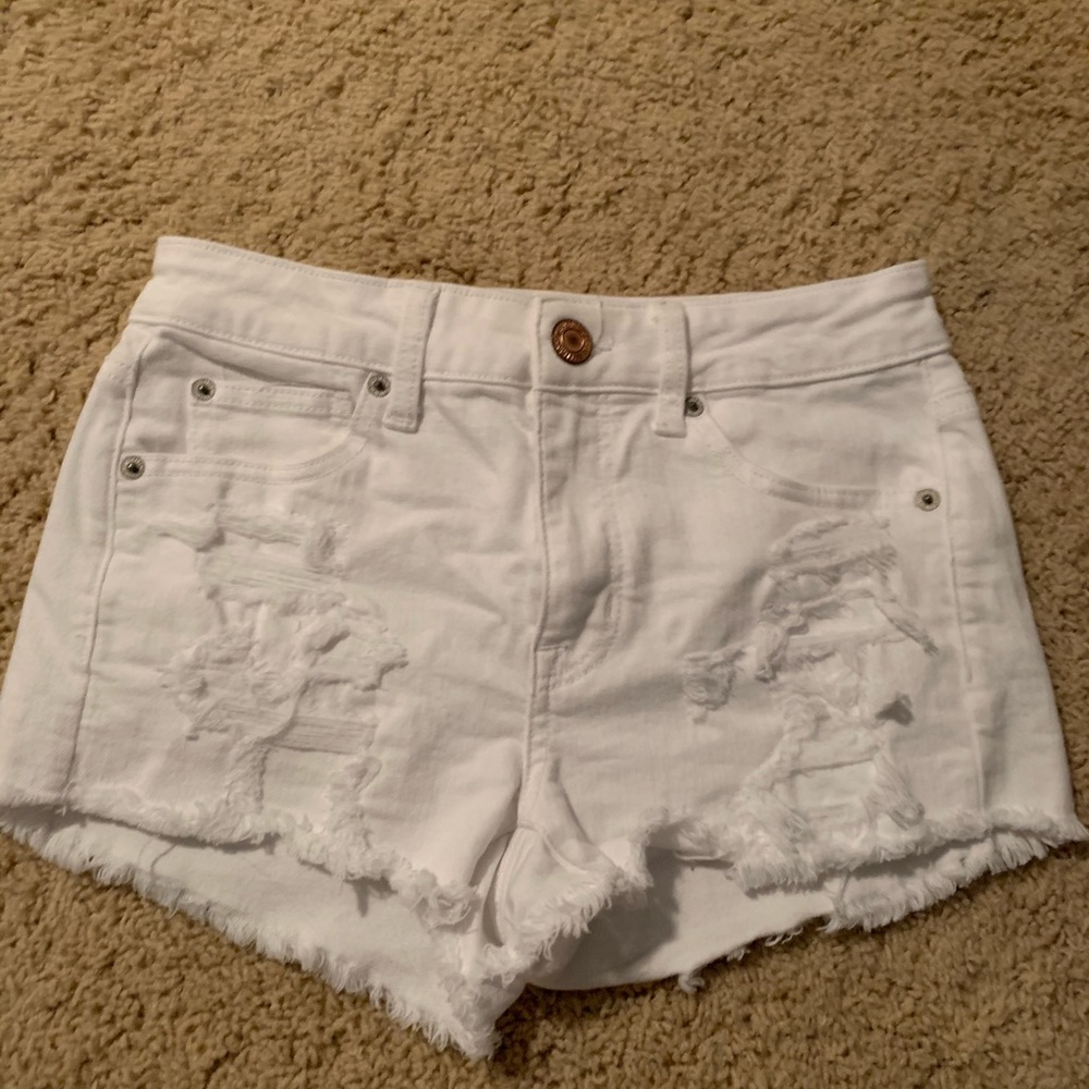 white american eagle denim shorts